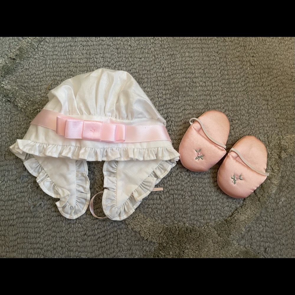 American Girl bonnet and slippers